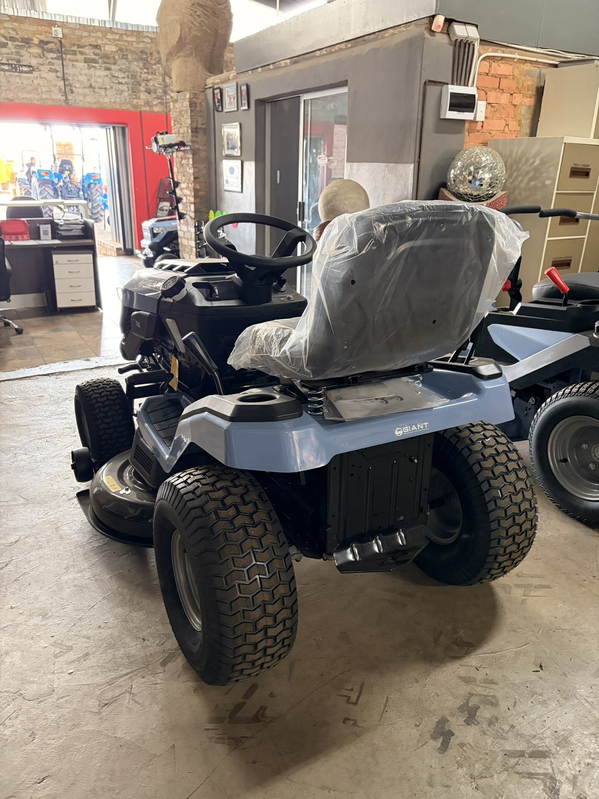 Giant Ride-On Mower, three-quarter view