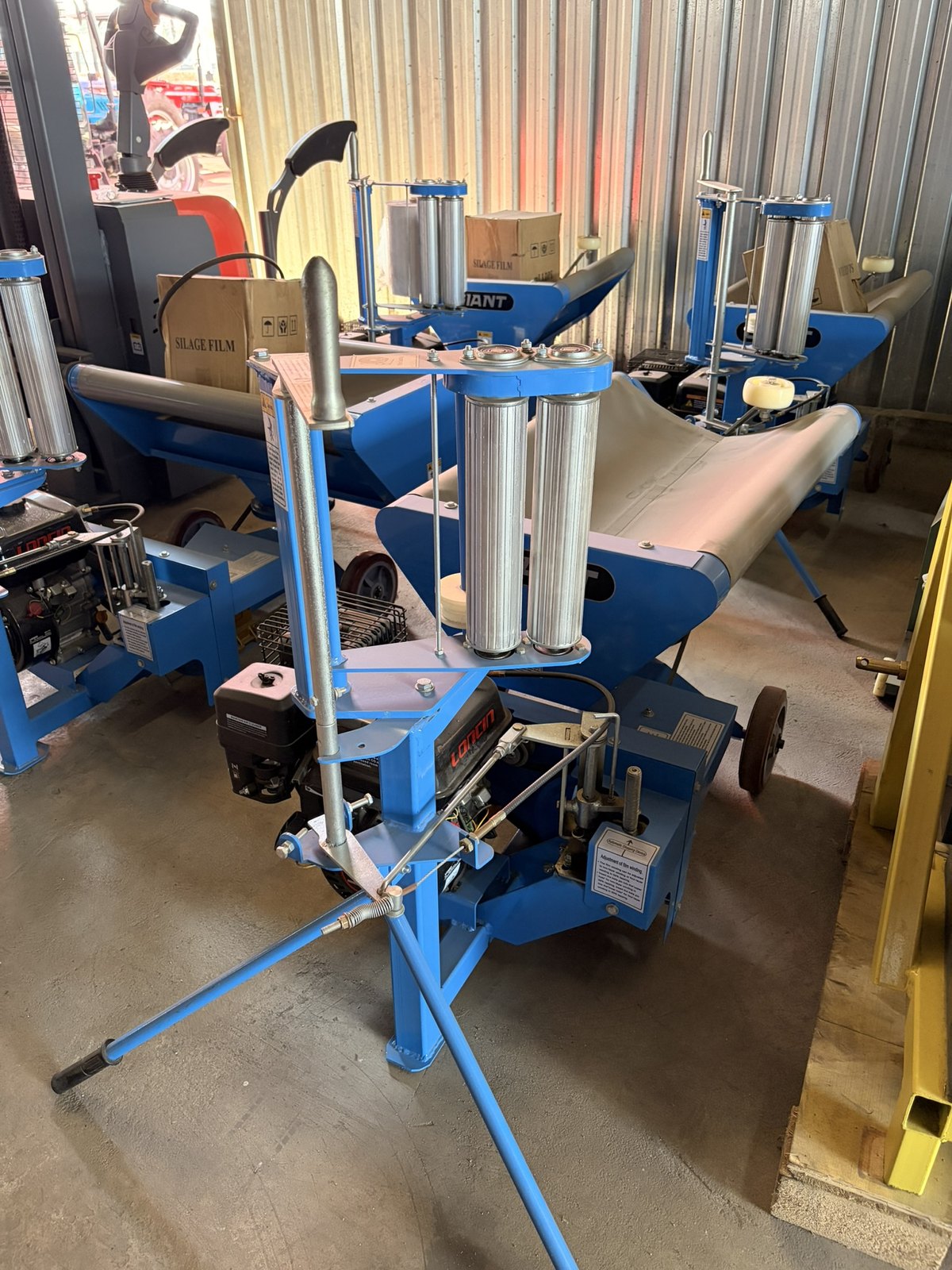 Mini Round Bale Wrapper, photographed on the supplier's floor