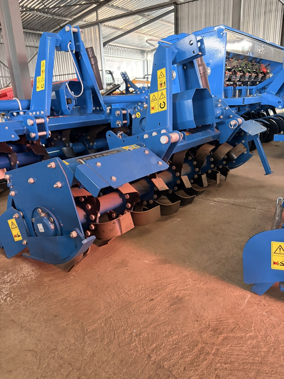 Rotavators, photographed on the supplier's floor (frame 10)