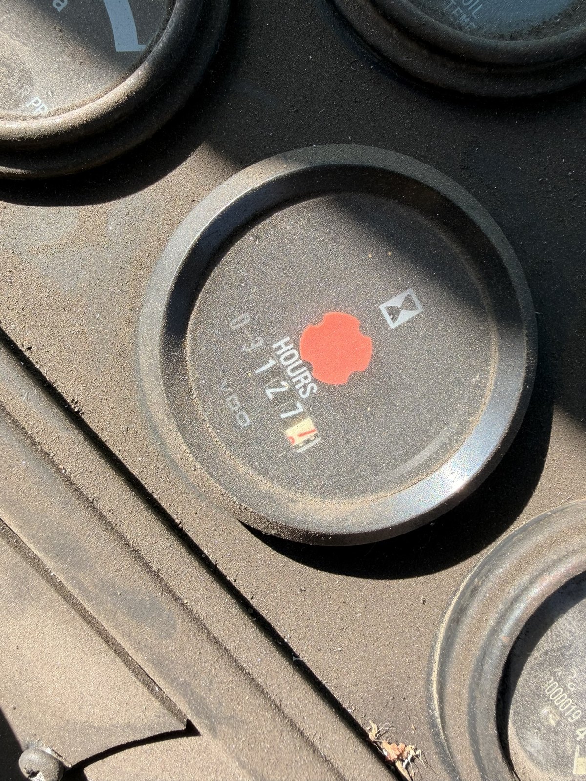 Close view of the meter dial in the cab of the used Fugong front end loader