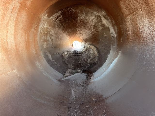 Looking down the inside of the second used silo barrel